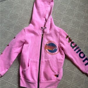 Aviator Nation Girls Neon Pink Hoodie Sweatshirt, Size 4